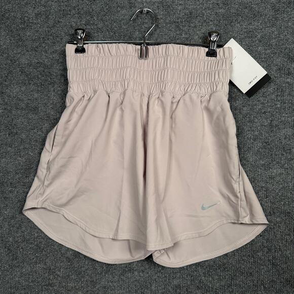 New Nike Womens Small Loose Fit Training Shorts Tan High Waist DX6642-019 - Picture 2 of 9